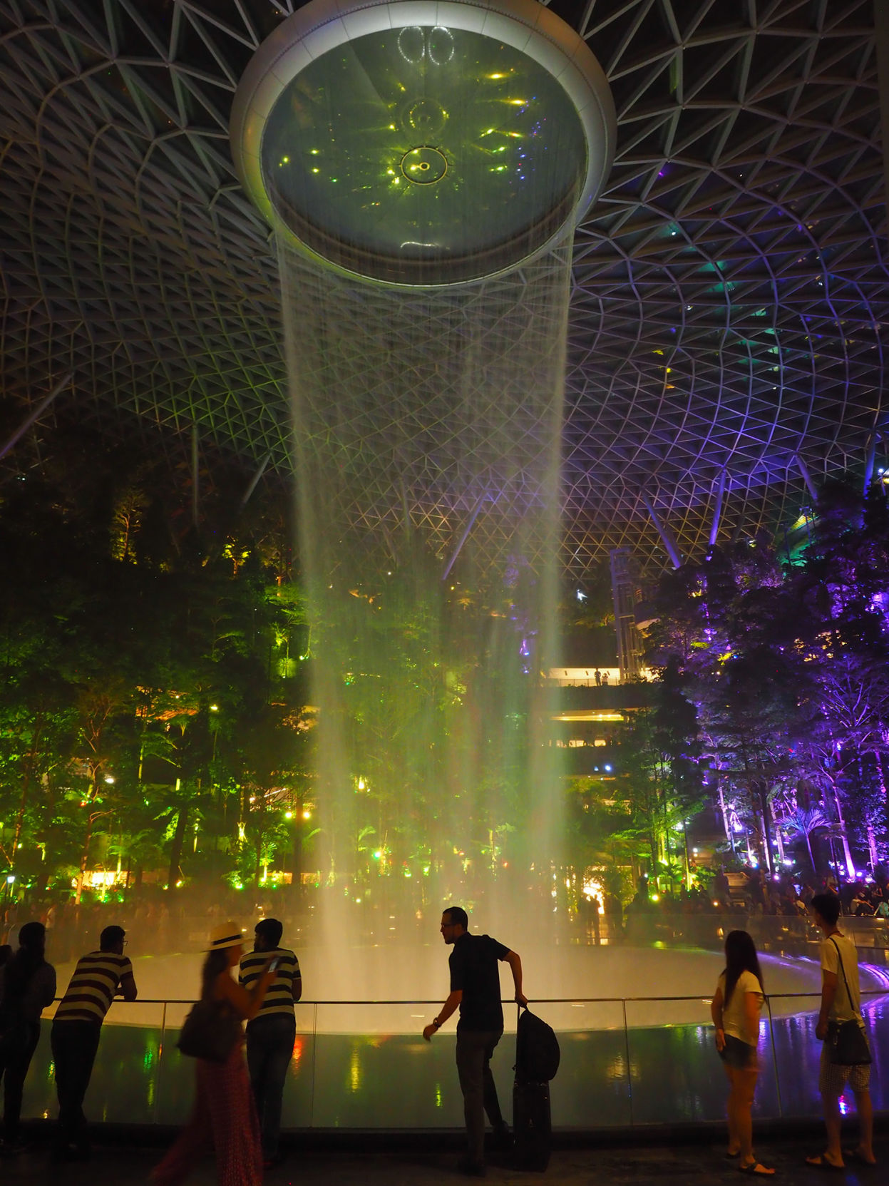 At Singapore's Changi Airport, the HSBC Rain Vortex recirculates 135,000 gallons of rainwater.